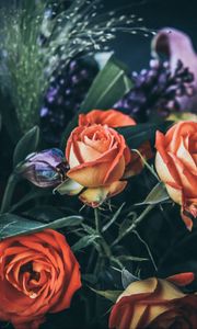 Preview wallpaper roses, bouquet, flowers, composition
