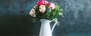 Preview wallpaper roses, bouquet, flowers, vase, surface