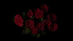 Preview wallpaper roses, bouquet, red, dark background