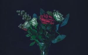 Preview wallpaper roses, bouquet, vase