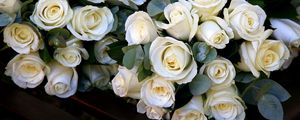 Preview wallpaper roses, bouquets, flowers, white, beautiful