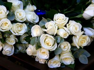 Preview wallpaper roses, bouquets, flowers, white, beautiful