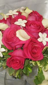 Preview wallpaper roses, calla lilies, flowers, bouquet, fabric, design
