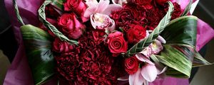 Preview wallpaper roses, carnations, orchids, flower, decoration