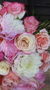 Preview wallpaper roses, chrysanthemums, ranunkulyus, bouquet, tenderness