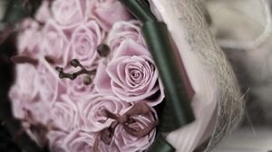 Preview wallpaper roses, flowers, bouquet, branch, blurring