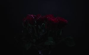 Preview wallpaper roses, flowers, bouquet, dark