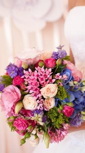 Preview wallpaper roses, flowers, bouquet, bright, bride