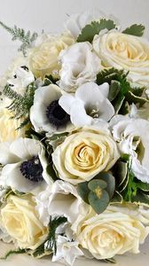 Preview wallpaper roses, flowers, bouquet, white, design