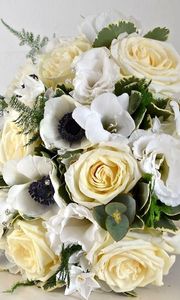 Preview wallpaper roses, flowers, bouquet, white, design