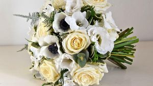 Preview wallpaper roses, flowers, bouquet, white, design