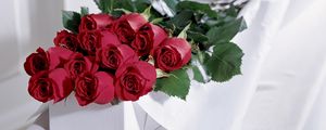 Preview wallpaper roses, flowers, bouquet, elegant, box