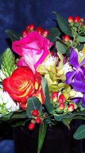 Preview wallpaper roses, flowers, bouquets, composition, vase, decoration