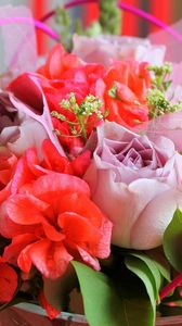 Preview wallpaper roses, flowers, bouquets, composition, design, leaves