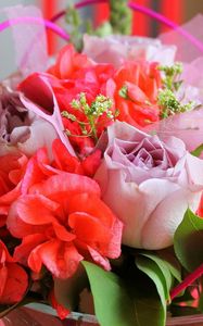 Preview wallpaper roses, flowers, bouquets, composition, design, leaves