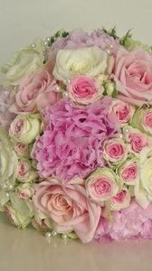 Preview wallpaper roses, flowers, flower, beads, decoration, herbs, twigs, beautiful