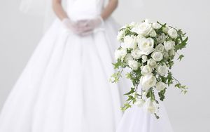 Preview wallpaper roses, flowers, flower, white, bride, wedding
