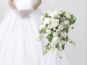 Preview wallpaper roses, flowers, flower, white, bride, wedding