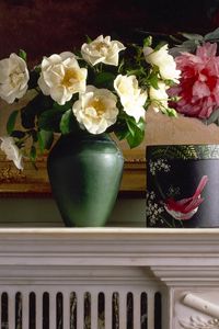 Preview wallpaper roses, flowers, flowing, bouquet, vase, picture, box
