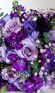Preview wallpaper roses, flowers, gypsophila, flower, ball, beautiful, design