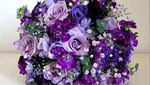 Preview wallpaper roses, flowers, gypsophila, flower, ball, beautiful, design