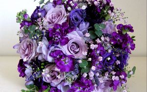 Preview wallpaper roses, flowers, gypsophila, flower, ball, beautiful, design