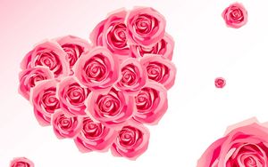 Preview wallpaper roses, flowers, heart, pink