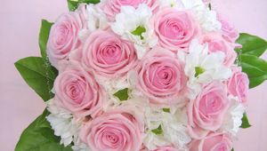 Preview wallpaper roses, flowers, leaves, flower, tenderness, design