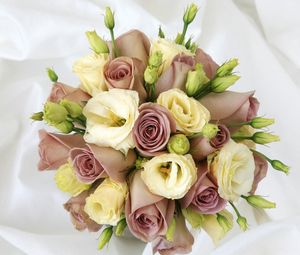 Preview wallpaper roses, flowers, lisianthus russell, bouquet, decoration