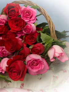 Preview wallpaper roses, flowers, lot, basket