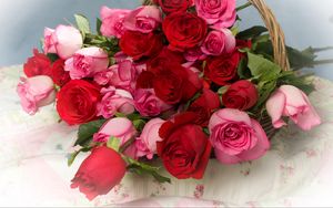 Preview wallpaper roses, flowers, lot, basket