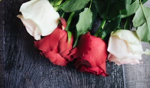 Preview wallpaper roses, flowers, petals, bouquet, composition