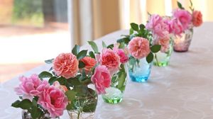 Preview wallpaper roses, flowers, vases, several