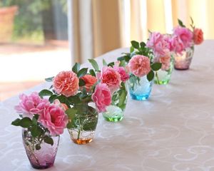 Preview wallpaper roses, flowers, vases, several