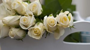 Preview wallpaper roses, flowers, white, buds, are