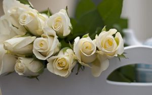 Preview wallpaper roses, flowers, white, buds, are