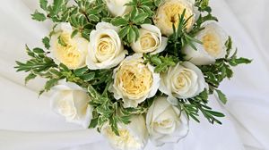 Preview wallpaper roses, flowers, white, flower, decoration