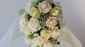 Preview wallpaper roses, gypsophila, bouquet, tenderness