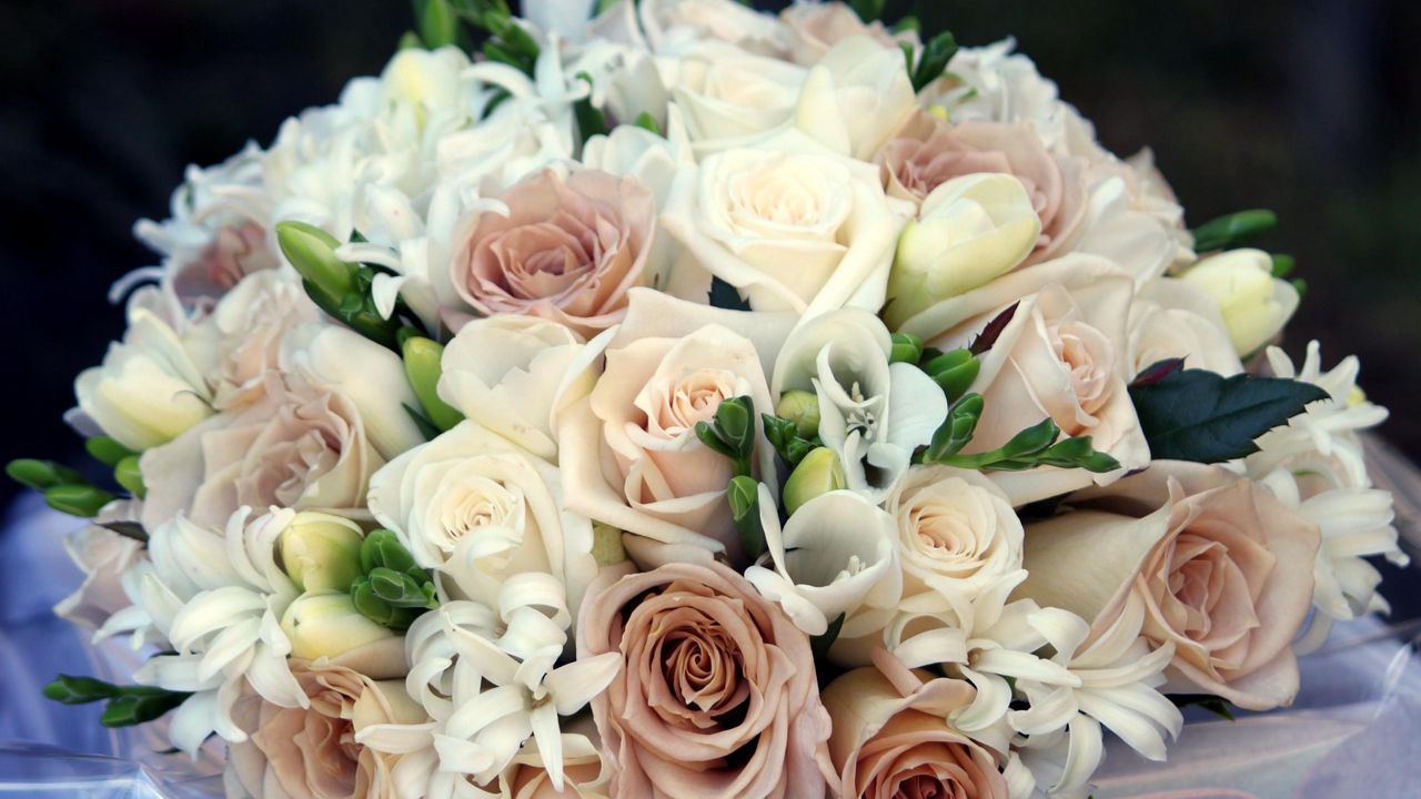 Wallpaper roses, hyacinths, flowers, bouquet, softness, design, composition