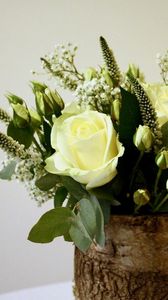 Preview wallpaper roses, kachim, greens, bouquet, composition, design