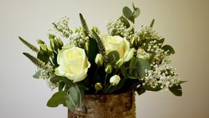 Preview wallpaper roses, kachim, greens, bouquet, composition, design