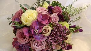 Preview wallpaper roses, lilacs, flowers, flower, song, drop, freshness, green