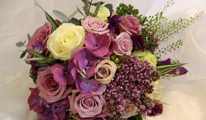 Preview wallpaper roses, lilacs, flowers, flower, song, drop, freshness, green