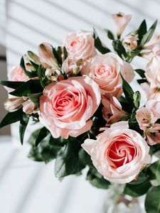 Preview wallpaper roses, lilies, flowers, bouquet