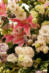 Preview wallpaper roses, lilies, flowers, bouquets, composition, beautiful