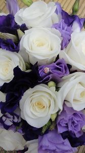 Preview wallpaper roses, lisianthus russell, bouquet, decoration, desig