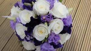 Preview wallpaper roses, lisianthus russell, bouquet, decoration, desig