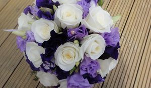 Preview wallpaper roses, lisianthus russell, bouquet, decoration, desig