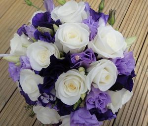 Preview wallpaper roses, lisianthus russell, bouquet, decoration, desig