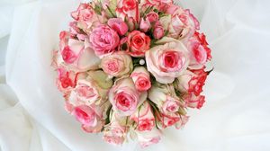 Preview wallpaper roses, lisianthus russell, bouquet, decoration, tenderness